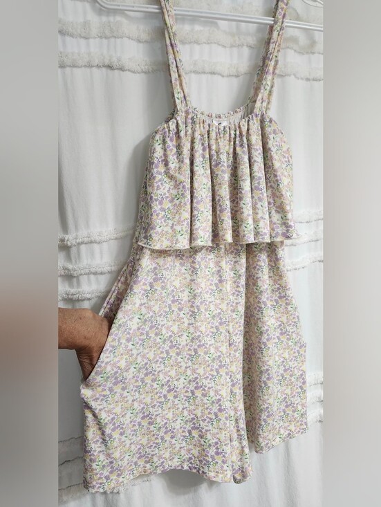 Smash + Tess Pants - Smash + Tess Lavender and Cream Floral Ruffle Romper.